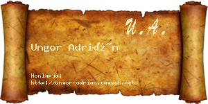 Ungor Adrián névjegykártya